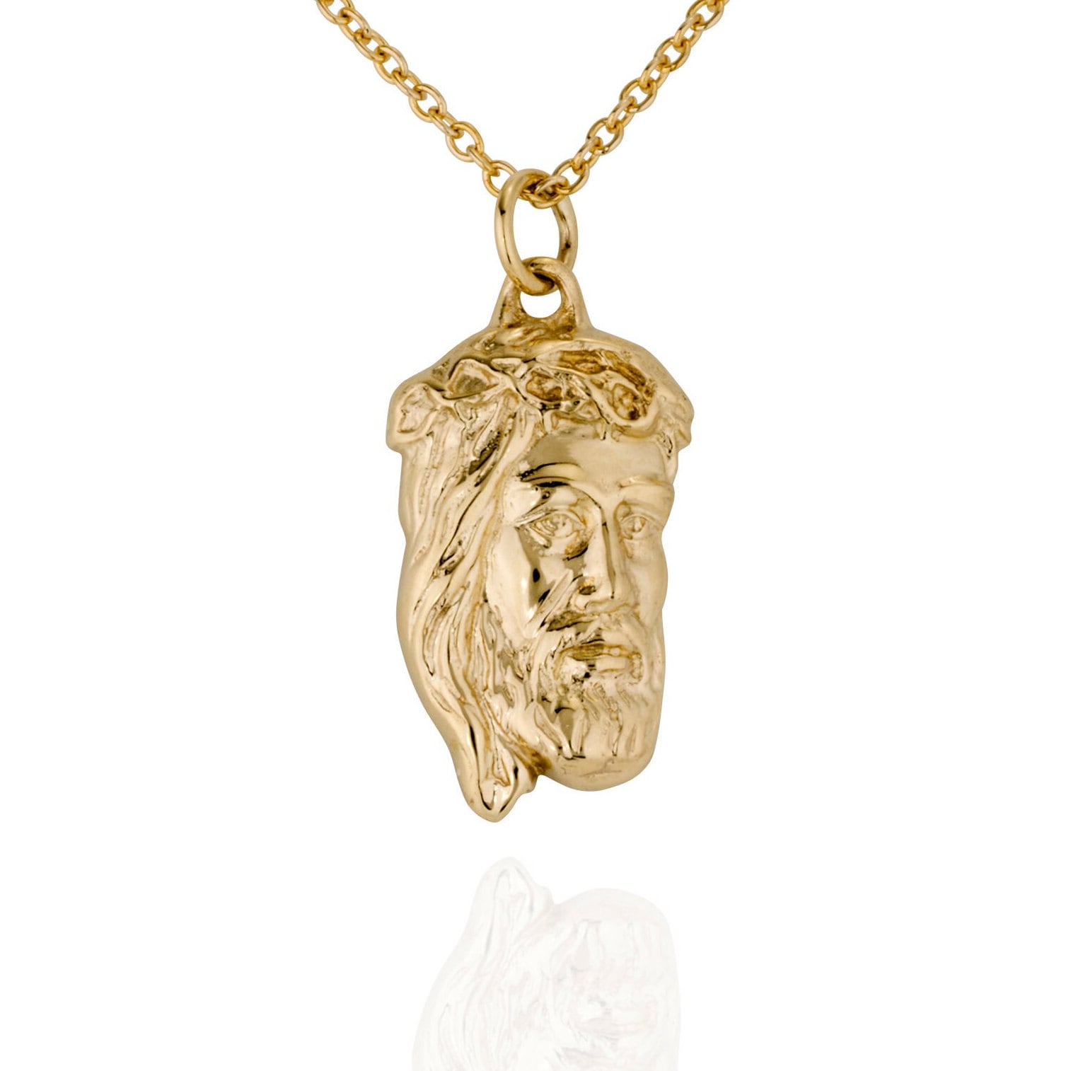 Massiver 9 Karat Gold Jesus Charm Anhänger von SJCoJewellers