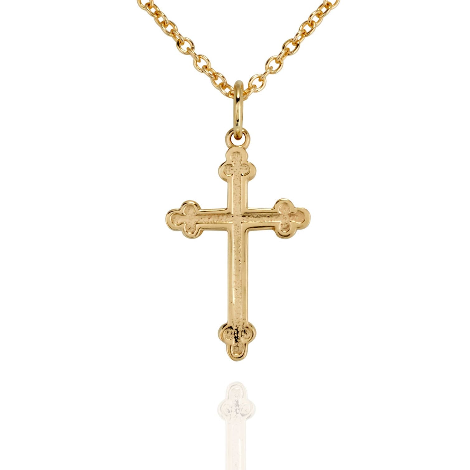 Massiver 9 Karat Gold Kreuz Charm Anhänger von SJCoJewellers