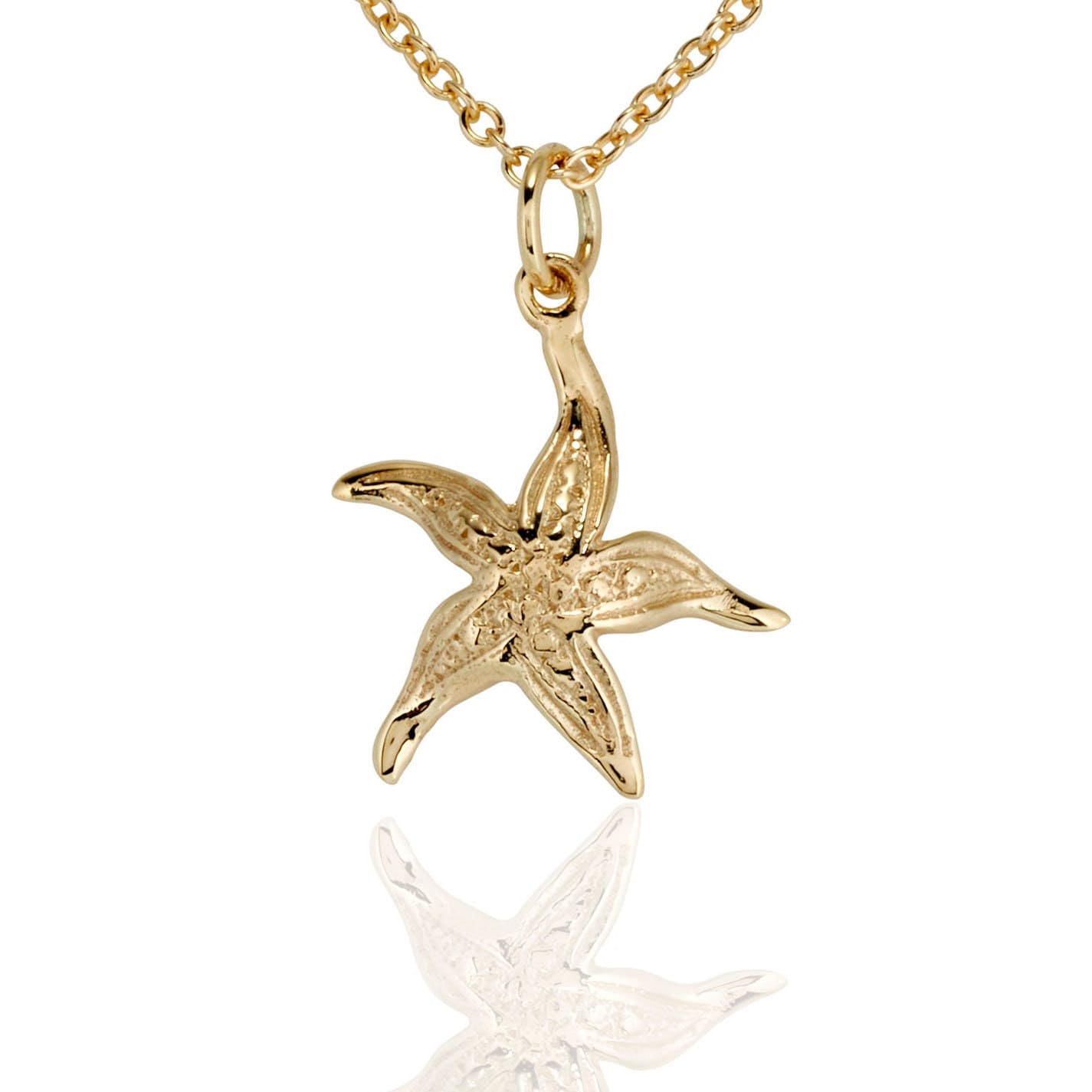 Massiver 9 Karat Gold Seestern Charm Anhänger von SJCoJewellers