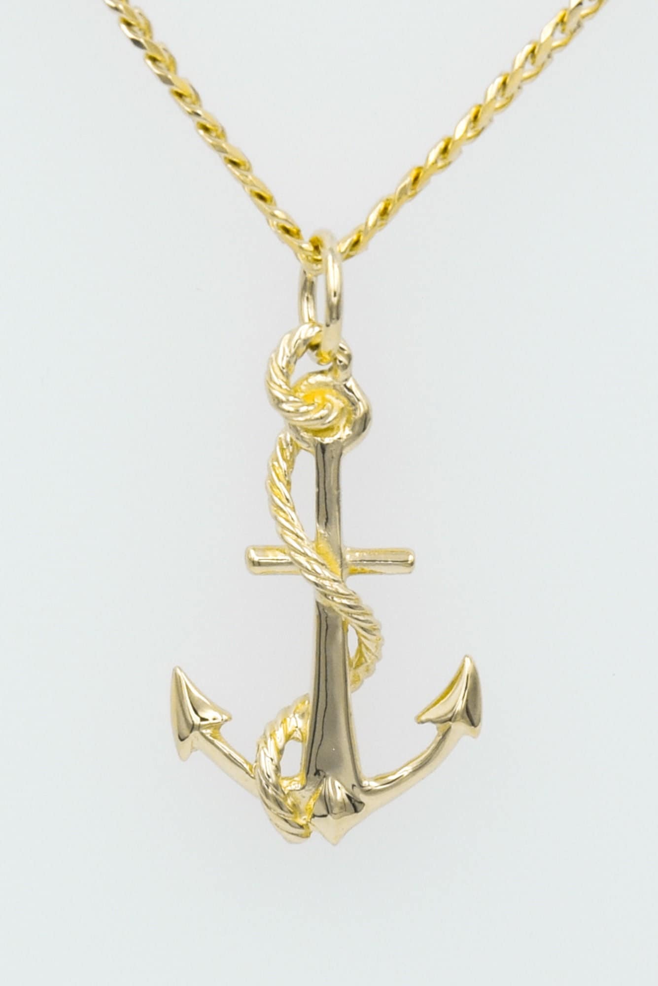 Solide 9Ct Gold Anker & Seil Charm Anhänger von SJCoJewellers