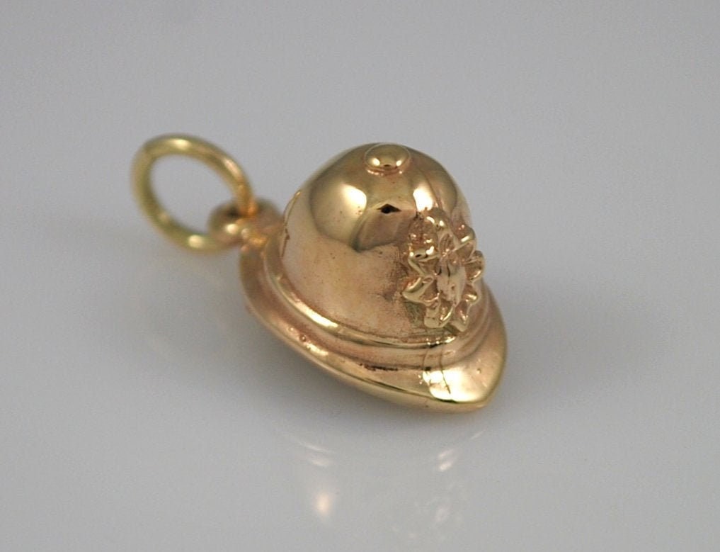 Solide 9Ct Gold Polizei Helm Charm Anhänger von SJCoJewellers