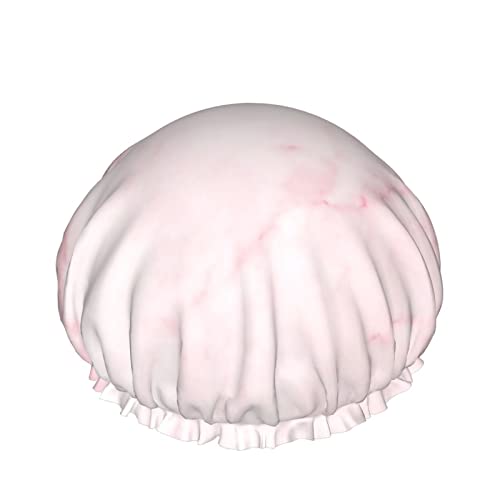 Rosa Marmor Textur Duschhaube Für Frauen, Schichten Baden Dusche Wiederverwendbare Gummiband Stretch Saum Haar Hut von SJOAOAA