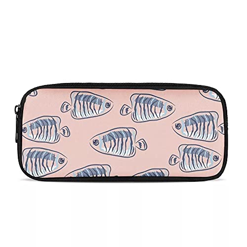 SJOAOAA Tasche für Grundschulbedarf, Schreibwaren, Münzen, Geldbörse, geeignet für Mädchen, Kinder, Klasse 1–6 (Cartoon-Motiv kleiner Delfin), Fisch-Orange, Einheitsgröße, Taschen-Organizer von SJOAOAA