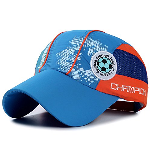 Baseballkappe Kinder Snapback Caps Anti-UV Sonnenhut Schnell Trocknend Basecap Fußball Mützen Junge Mädchen Baseballmütze Outdoor Sport Schirmkappe Einstellbar Sommerhut für Golf Camping Tennis von SJTJSPX