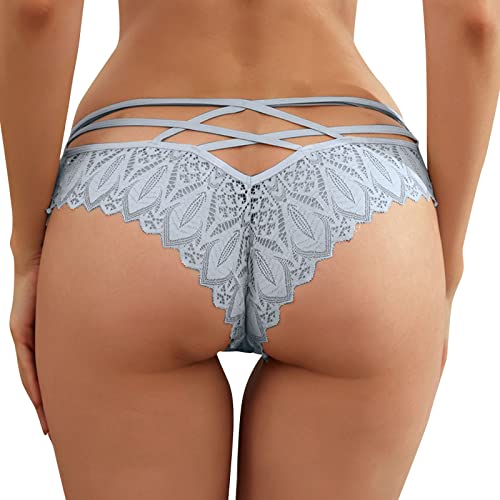 SKFLABOOF Beste Unterwäsche Damen - Damen Ouvert Slip Strings Tanga Erotische Damen Höschen Sexy Unterhosen Dessous Offener Schritt Spitze Reizvoller Niedrige Taille Erotik Panties Unterwäsche von SKFLABOOF