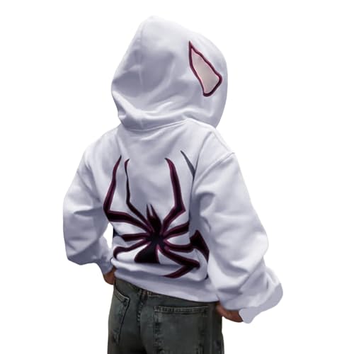 SKFLABOOF Herren Damen Vintage Zipper Hoodie Spider_man Jacke, Men Grunge Stussy Streetwear Klamotten Y2k Aesthetic Clothes von SKFLABOOF