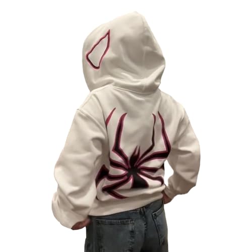 SKFLABOOF Herren Damen Vintage Zipper Hoodie Spider_man Jacke, Men Grunge Stussy Streetwear Klamotten Y2k Aesthetic Clothes von SKFLABOOF