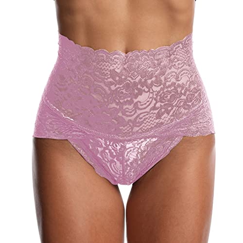 SKFLABOOF Unterhosen Damen Damen Unterhosen Baumwolle Hotpants Damen Sexy Unterhosen Damen Bauchweg High Waist Slip Panty Spitze Unterwäsche Spitze Frauen Tanga Baumwolle Damen von SKFLABOOF