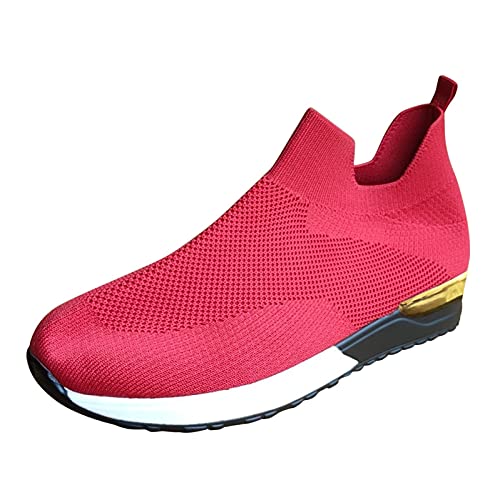 Sneaker & Sportschuhe Für Damen Weiss Elegante Turnschuhe Barfuss Schuhe Leichtgewichts Atmungsaktiv Laufschuhe Frauen Cushion Flach Walkingschuhe Halbschuhe Für Sporthalle Outdoor Jogging von SKFLABOOF