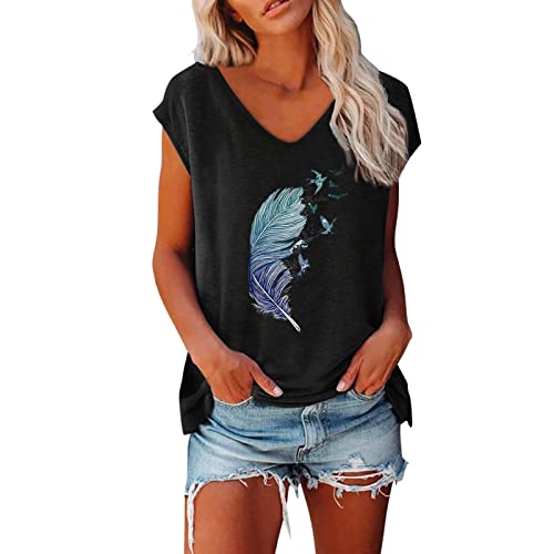 T-Shirts Für Damen Tshirt Mit Gummizug Am Bund Long T Schirt Basic Bluse Lässig Für Leggings Luftig T-Shirt Pullover Langes Batik Summer Must Haves Shirt Achselshirts Long Shirt von SKFLABOOF