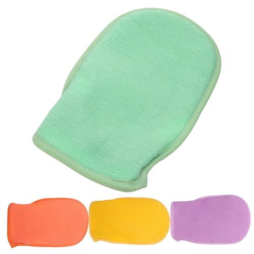 4 Stück Handschuhe zum Hautpeeling Handschuhe für den Badepeelings Peeling-Waschlappen Peelinghandschuh für den Körper gefrostet Badetuch Schlamm reiben Wäscher Schrubben von SKISUNO