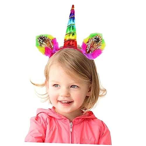 SKISUNO 1 Stück Einhorn Stirnband Cartoon Stirnband Erwachsenen Haarband Kinder Stirnband Cosplay Kopfschmuck Cosplay Haar Party Kopfbedeckung Party Haarband Party Requisite von SKISUNO