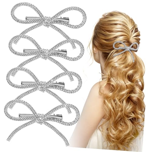 SKISUNO 4 Stück Kristallschleife Haarnadel Haarschmuck Schleifen Für Mädchen Haarspangen Mit Strasssteinen Mädchen Haarspangen Schleifen Haarspangen Strass Haarspangen Schleifen Für von SKISUNO