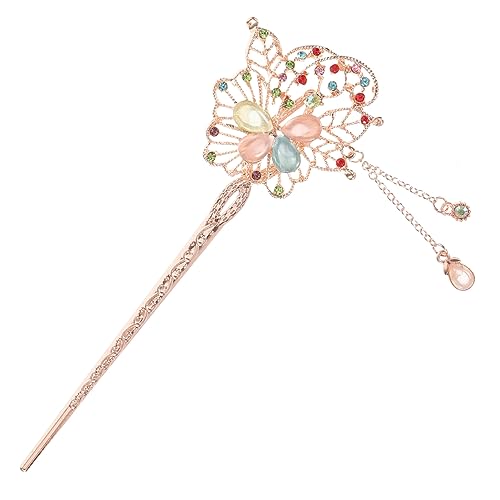 SKISUNO Haarspange Aus Metall Haarstab Aus Legierung Haarnadel Mit Strassperlen Haarstock Haarstäbchen Mit Opalblüten Haarstäbchen Für Frauen Haarnadeln Hairpin Japan Kostüm Fräulein von SKISUNO