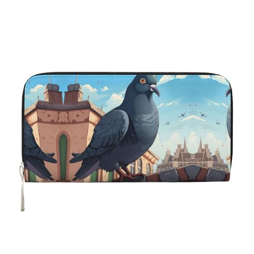 SKKNT Geldbörse mit Cartoon-Tauben-Druck, geräumige, trendige Leder-Handbrieftasche, Clutch, für Freizeit und Reisen, Schwarz, Einheitsgröße, Kunst SKKNT Geldbörse mit Cartoon-Tauben-Druck, geräumige, trendige Leder-Handbrieftasche, Clutch, für Freizeit und Reisen, Schwarz, Einheitsgröße, Kunst von SKKNT