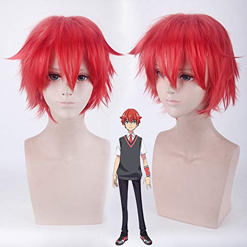 Halloween Fashion Christmas Party Dress Up Wig Ssss. Gulit Is Too Loud Red Reverse Curled Short Hair Cos Wig Halloween Fashion Christmas Party Dress Up Wig Ssss. Gulit Is Too Loud Red Reverse Curled Short Hair Cos Wig von SKYXD