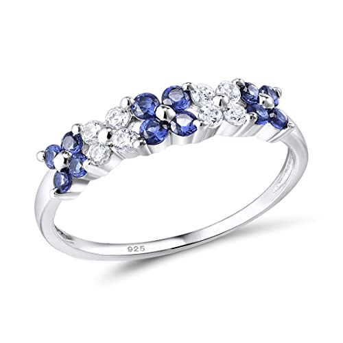 SLCHJX Ring für Frauen glänzend kreierte Rubingrün -Spinell Blau Kubikzirkonia Elegante Blumen Party Schmuck Schmuck SLCHJX Ring für Frauen glänzend kreierte Rubingrün -Spinell Blau Kubikzirkonia Elegante Blumen Party Schmuck Schmuck von SLCHJX