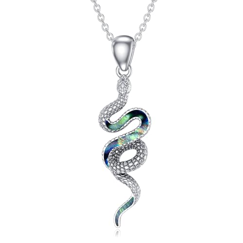 SLIACETE 925 Silber Schlangen Anhänger Kette für Damen Schlangen Halskette Schlangenschmuck, Geschenke für Schlangenliebhaber von SLIACETE