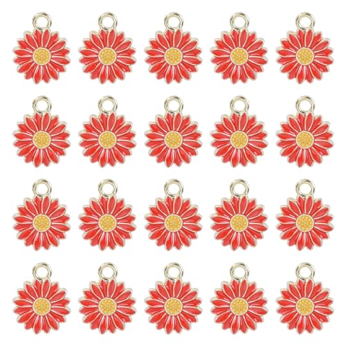 SLXLYH 20 Stück modische Charm-Anhänger, kleine Blumen-Anhänger, Schmuckanhänger, dekorativer Anhänger für Halsketten, Schmuckherstellung SLXLYH 20 Stück modische Charm-Anhänger, kleine Blumen-Anhänger, Schmuckanhänger, dekorativer Anhänger für Halsketten, Schmuckherstellung von SLXLYH