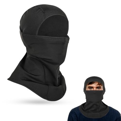 SMARONG Sturmhaube Sturmmaske Damen & Herren Gesichtshaube Skimaske Balaclava Gesichtsmaske Winter Windmaske Schwarz Mützenschal Kapuzenschal Fahrradmaske Plus Fleece Motorradmask für Outdoor von SMARONG