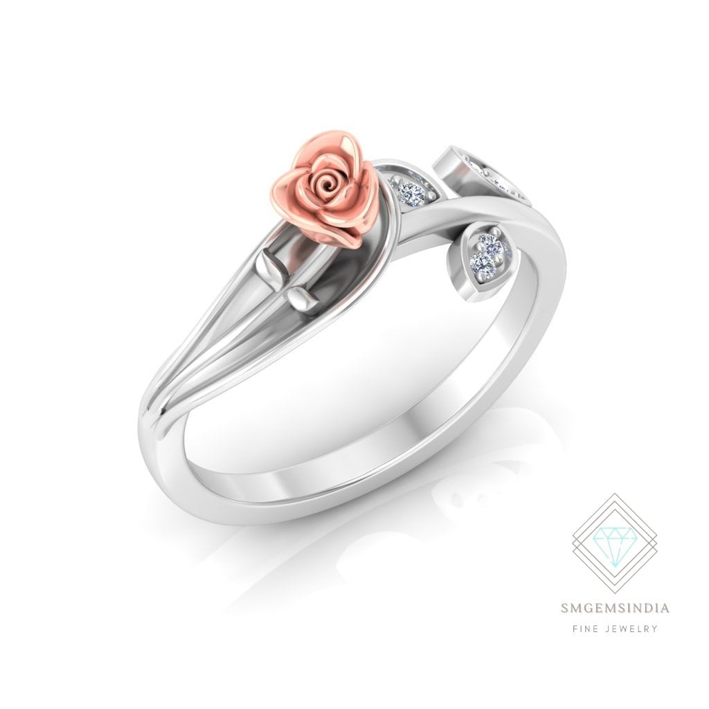 Blumen Diamant Versprechen Ring in Gold Für Frauen Und Mädchen 14K Solid/Jahrestag Geschenk Karneol Ring von SMGEMSIndia