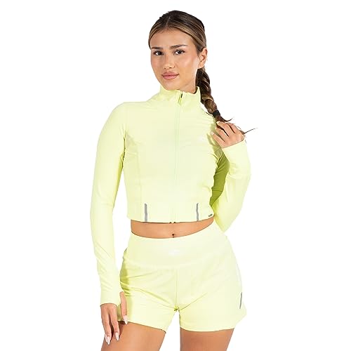 SMILODOX Damen Crop Jacke Fastlane geeignet für Training, Gym, Outdoor tätigkeiten, Größe:S, Color:Lime von SMILODOX