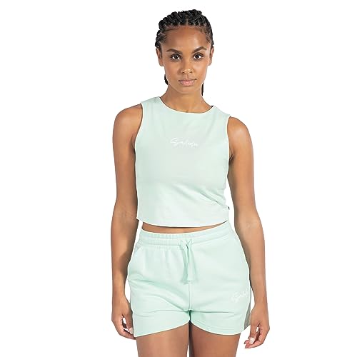 SMILODOX Damen Crop Top Rosina - Regular Fit Ärmellos Oberteil mit Rundhals, Größe:L, Color:Mint von SMILODOX