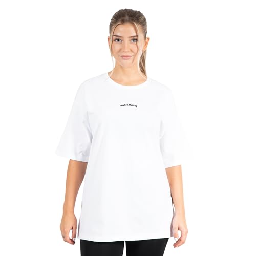 SMILODOX Damen T-Shirt Talia - Oversize Fit Kurzarm mit Rundhals, Größe:M, Color:Weiß von SMILODOX