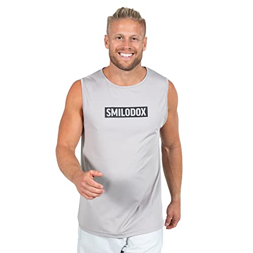 SMILODOX Herren Tanktop Marques - Ärmelloses Sport Tanktop - Muskelshirt mit extra Breiten Trägern, verstärktem Saum, Logo-Print und Rundhals. 90% Polyester und 10% Elasthan, perfekte Passform von SMILODOX