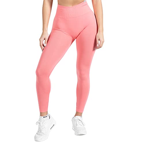 SMILODOX Leggings Damen Amaze Pro mit Scrunch, Butt Lift Sporthose High Waist V-Shape Trainingshose Seamless Blickdicht Yogahose Für Sport Fitness Alltag, Größe:M, Color:Koralle von SMILODOX