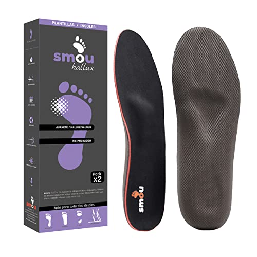 SMOU HALLUX Einlegesohlen für hallux valgus schuhe damen | einlegesohle orthopädische schuhe damen - Herren | Mit hallux valgus schiene | Schuheinlagen orthopädische im falle von Ballenzeh (35-36 EU) von SMOU