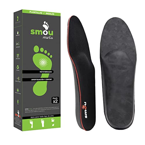 SMOU META Einlegesohlen gel |Schuheinlagen zur Linderung von Mittelfußschmerzen -Metatarsalgie |Ideal für orthopädische schuhe damen-Herren |Einlegesohlen anti schweiß mit Mikrofaserfutter (35-36 EU) von SMOU