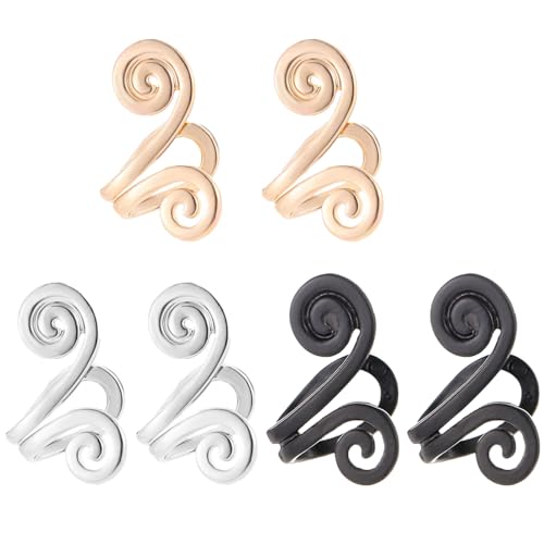 Lymph Ohrringe,3 Paar Akupressur Ohrringe, Akupressur,Nicht Piercing Akupressur Ohrmanschettenclip,Geeignet für Männer und Frauen(Gold, Silber, Schwarz) von SMTelegance