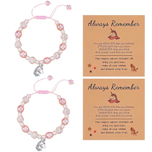 Armband Kinder Mädchen 2 PCS Armband Kinder Armband Kinder Mädchen Schmuck Mädchen Personalisierte Einhorn Armband Einhorn Armband Geschenke Geeignete Schmuckgeschenke Für Damen Und Mädche von SMTelegance