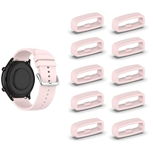 SMYAOSI Silikon Armbänder Schlaufe,Ersatzband Band Loops, Armband Schlaufe,10 Stück Uhrenarmband Halter Keeper Verschlussring Ersatz Schlaufen für Watch 18mm/20mm/22mm armband (20mm, Rosa) von SMYAOSI