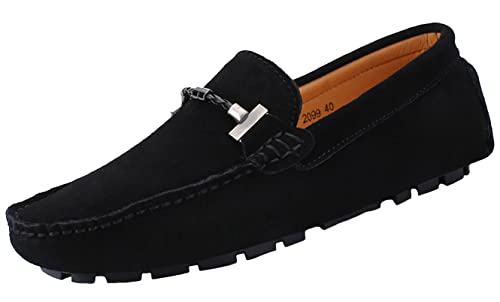SMajong Herren Klassische Mokassin Wildleder Penny Loafers Comfort Halbschuhe Bootsschuhe Weich Flache Fahrende Schuhe Schwarz SMajong Herren Klassische Mokassin Wildleder Penny Loafers Comfort Halbschuhe Bootsschuhe Weich Flache Fahrende Schuhe Schwarz von SMajong