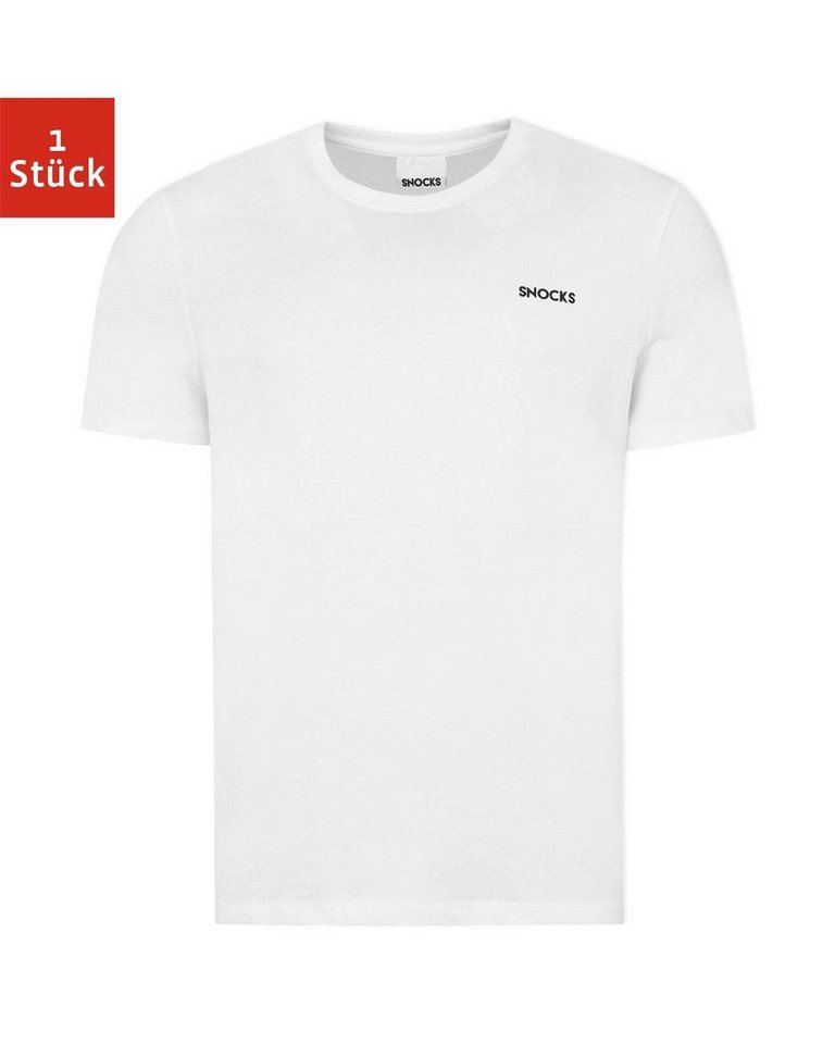 SNOCKS T-Shirt Basic T-Shirt Herren, Crew Neck Shirt (1-tlg) aus 100% Bio-Baumwolle, mit Logo-Schriftzug von SNOCKS