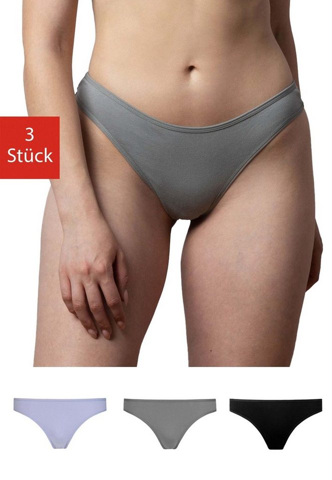 SNOCKS Tanga String Damen Unterhose (3-St) aus Bio-Baumwolle, unsichtbar unter deiner Kleidung von SNOCKS