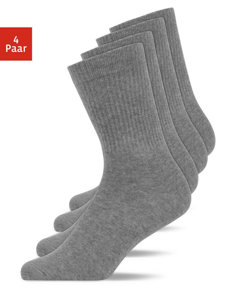 SNOCKS Tennissocken Hohe Sportsocken für Damen & Herren (4-Paar) aus Bio-Baumwolle, stylish für jedes Outfit von SNOCKS