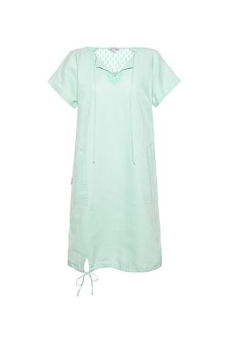SOCCX Damen Ballonkleid aus Leinen mit Ajour-Details Leafy Mint, XXXL SOCCX Damen Ballonkleid aus Leinen mit Ajour-Details Leafy Mint, XXXL von SOCCX