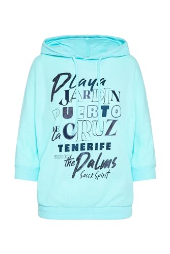 SOCCX Damen Kapuzensweatshirt mit Waffelstruktur Cool Aqua S von SOCCX