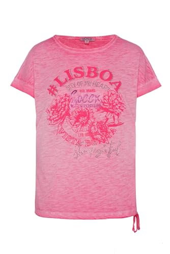 SOCCX Damen Oversized T-Shirt mit Artwork Happy Pink S von SOCCX