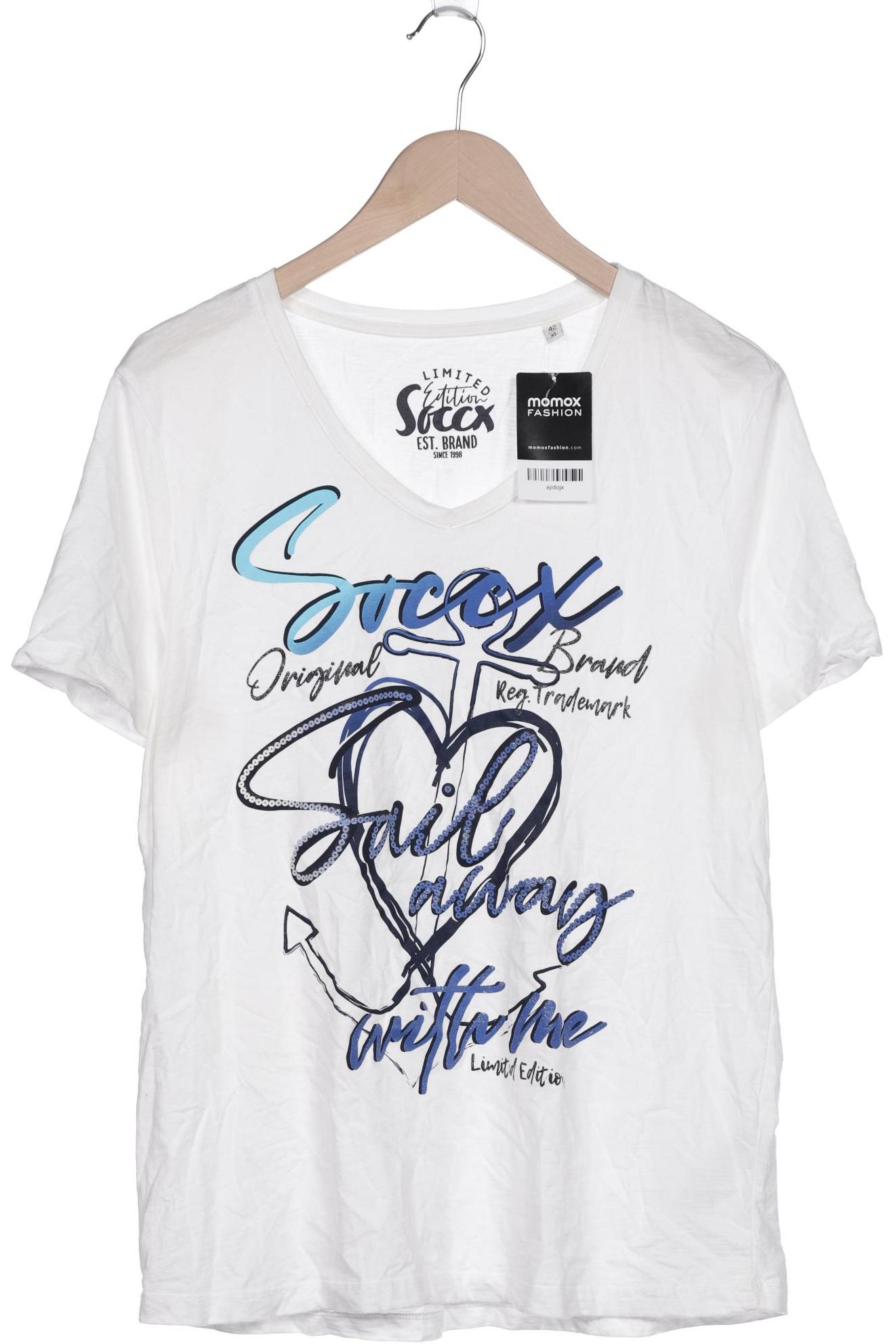 Soccx Damen T-Shirt, weiß, Gr. 42 von SOCCX