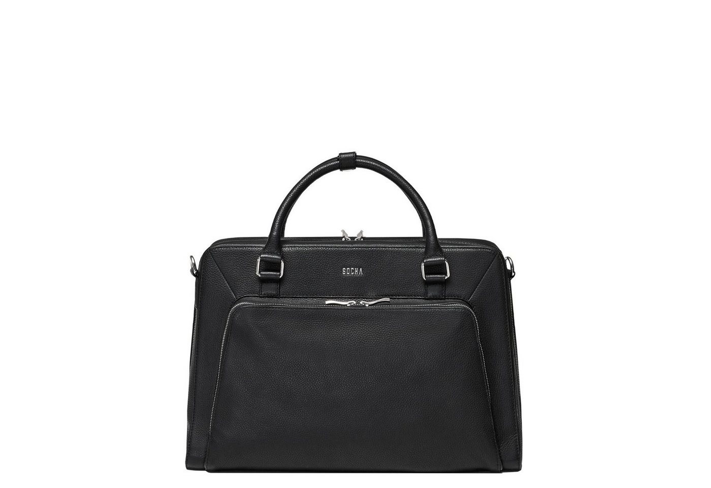 SOCHA Laptoptasche Leder Diamond Unisex black, Leder Businesstasche/Laptoptasche/Aktentasche - 15 Zoll - Vollausstattung - Schultergurt - herausnehmbares Laptopfach von SOCHA