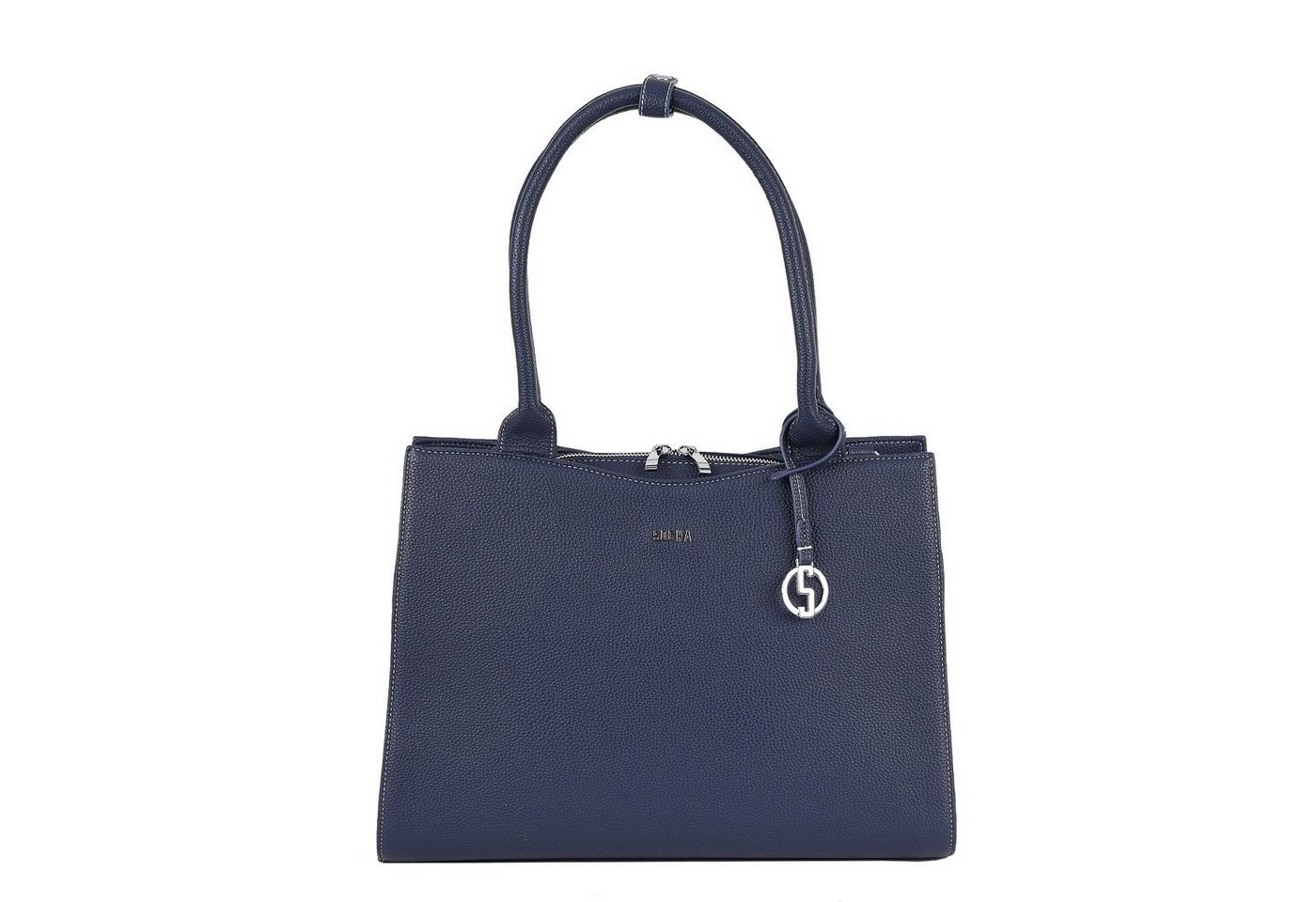 SOCHA Laptoptasche Navy Blue Midi 14 Zoll, elegante Krokotasche für Damen - Vollausstattung - Aktentasche von SOCHA