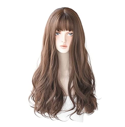 Perücken Herren Perücke Damen Long Wavy Wigs For Women Synthetic Heat Resistant Fiber Wig Sweet Girl Wig Perücke Täglich (Color : B, Size : 26in) von SOCUY