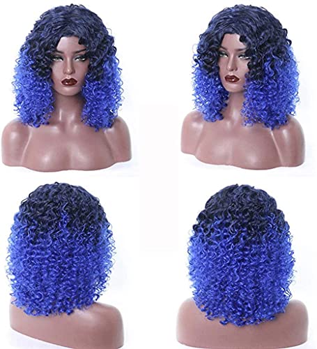 Perücken Herren Perücke Damen Synthetische Afro-Lockenhaarperücken, Kurze Lockige Perücken, Hitzebeständige Faser, Kurze Lockige Perücke for Party, Halloween, Cosplay Perücke Täglich (Color : C) von SOCUY