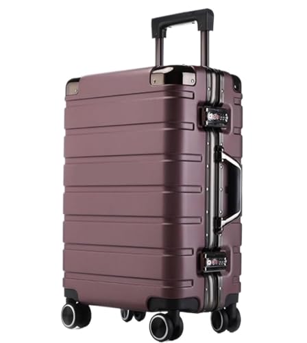 Reisekoffer Rollkoffer Koffer Trolley Hartschalenkoffer, Karierter Gepäckkoffer Mit Spinnerrädern Für Damen Und Herren Koffer Gepäck (Color : D, Size : 22") von SOCUY