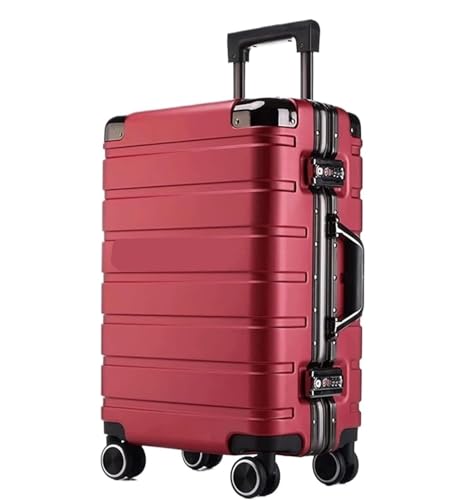 Reisekoffer Rollkoffer Koffer Trolley Hartschalenkoffer, Karierter Gepäckkoffer Mit Spinnerrädern Für Damen Und Herren Koffer Gepäck (Color : G, Size : 26") von SOCUY