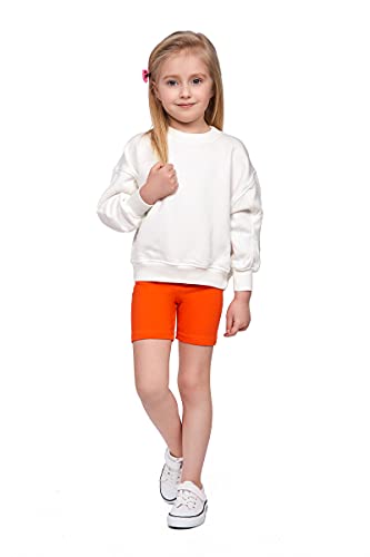 SOFTSAIL Leggings Mädchen Radlerhose Kurze Hose Aus Baumwolle Kinder Sporthose Tanzhose Atmungsaktiv Weich Elastisch Sommer Sport Orange 128-134 - 8-9 Jahre von SOFTSAIL